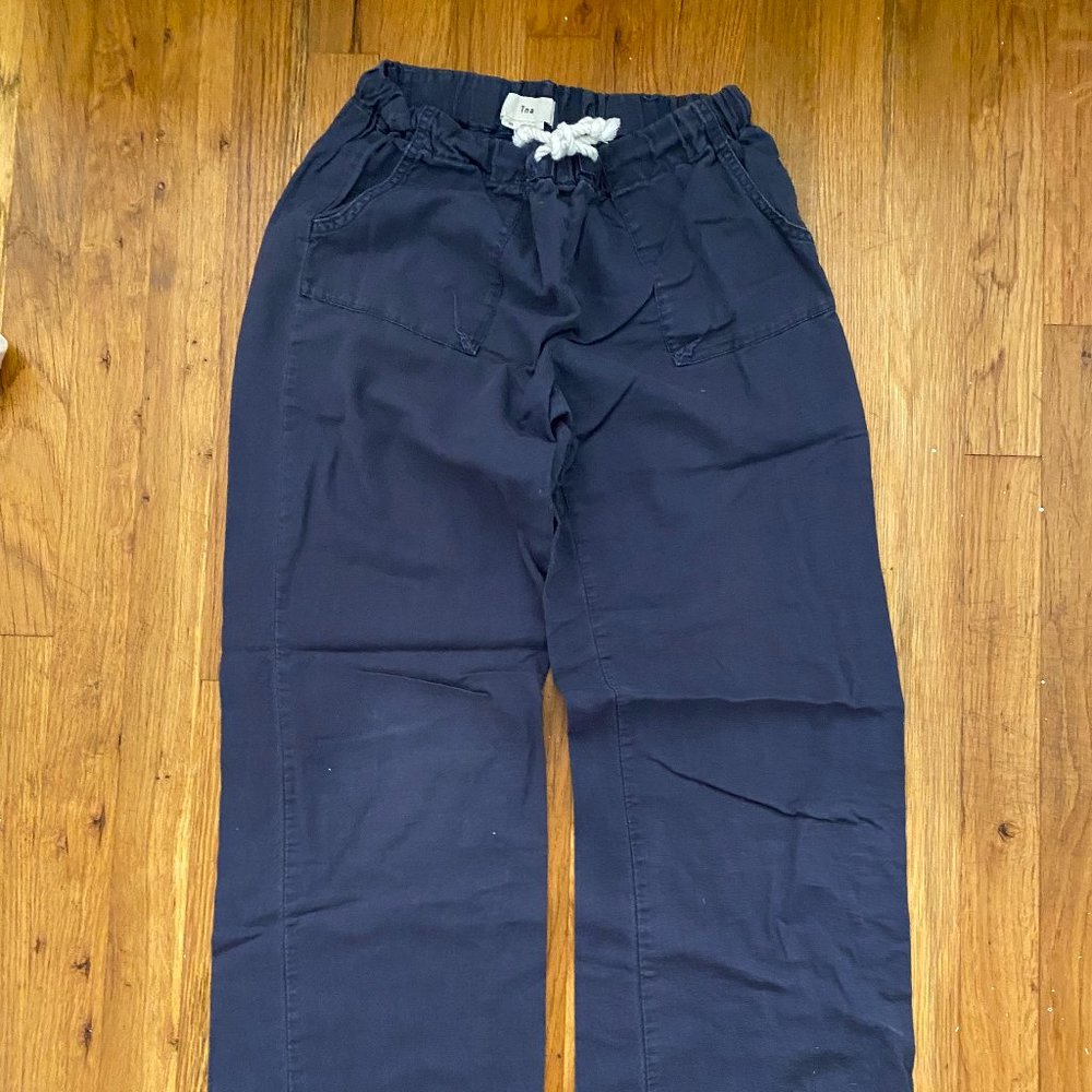 Aritzia | TNA | Drawstring Linen Pants Size XS | Navy
